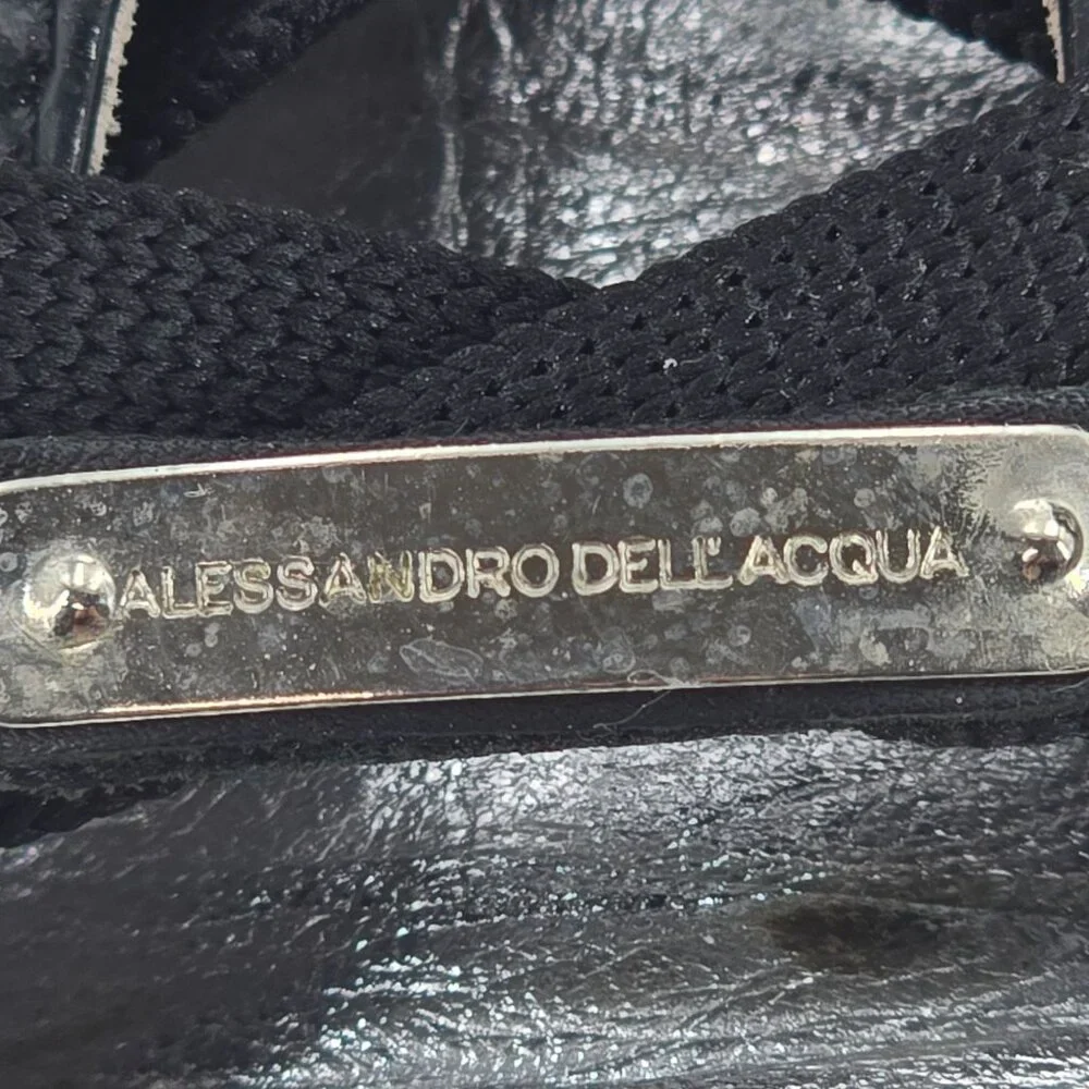 Alessandro Dell'Acqua Black Silver Metallic Fashion High-top Sneakers Mens 10.5 - Picture 13 of 14